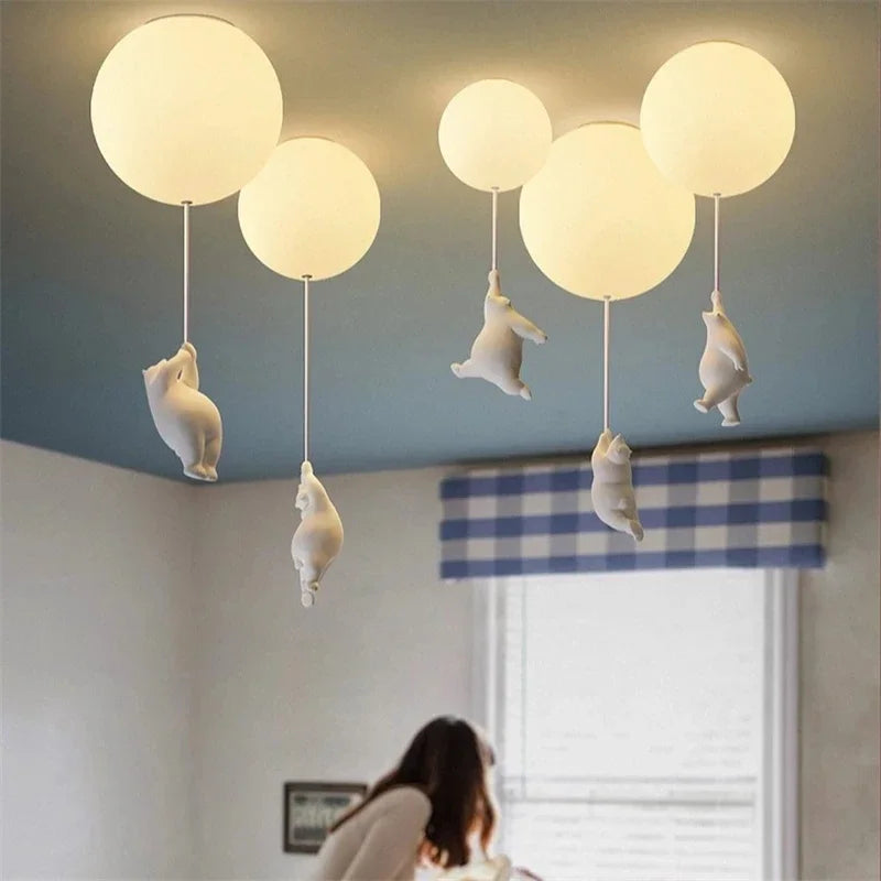 Bear LED Pendant Light Dia30cm Kids Room