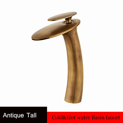 Waterfall Basin Faucet Black Bathroom