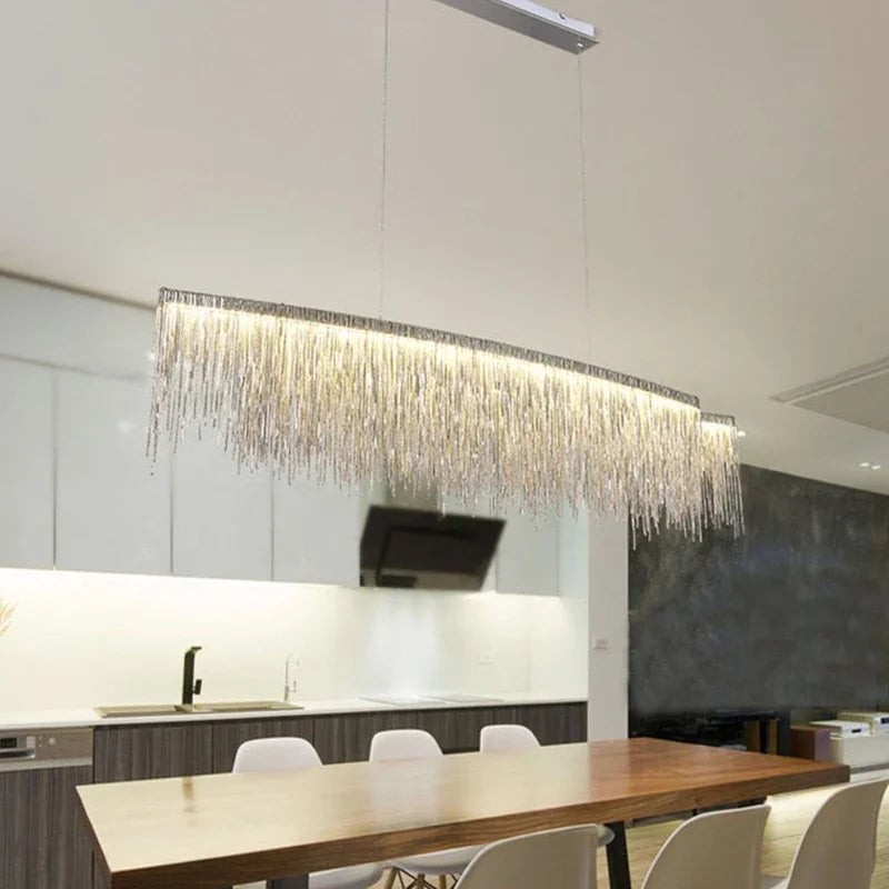 Gold Chain Tassel Chandelier