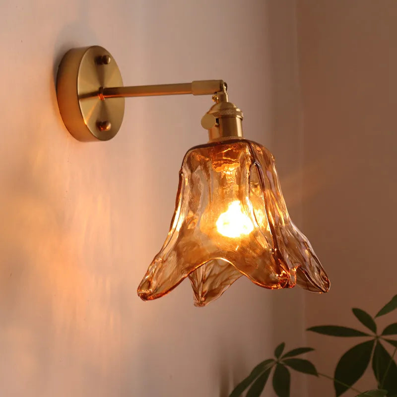 Decorbites™ Japanischer Stil LED Wandlampen Wohnzimmer Couch Balkon Treppenlicht Kupfer Glas