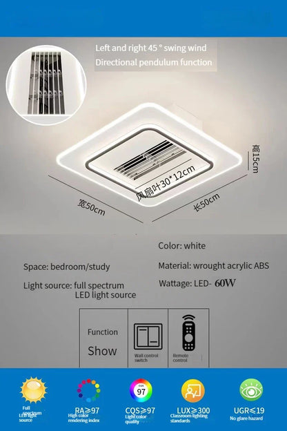 Decorbites™ LED-blattloser Deckenventilator mit Fernbedienung für modernes Wohnzimmer