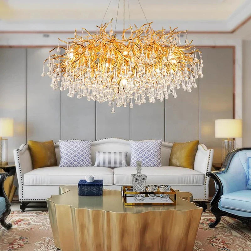Gold Geometric LED Pendant 180cm Length