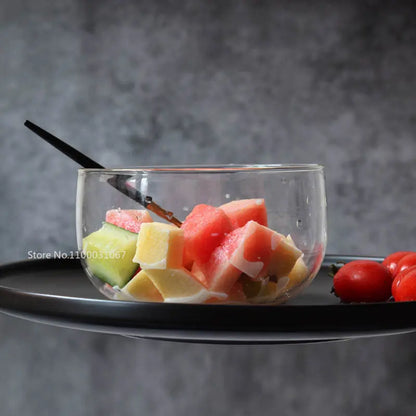 Decorbites™ Glas-Salat-Schüssel-Set - Hochwertiges Borosilikatglas, Lebensmittelaufbewahrung, Lunch-Bento-Box