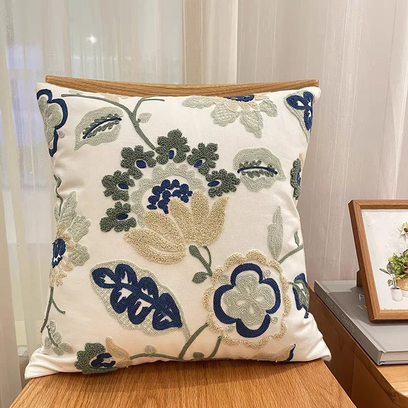 DecorBites™ Luxe Embroidered Cushion Cover, Premium Decor Pillowcases
