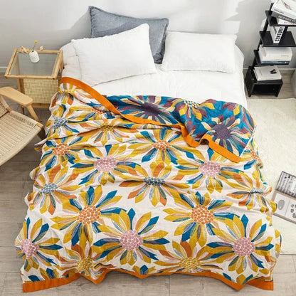 Decorbites™ Boho-Mandala-Baumwolldecke für den Sommer – Doppelseitige weiche Wurfdecke für Betten, Sofas