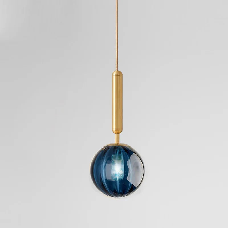 Nordic Glass Pendant Light With Painted Iron Finish