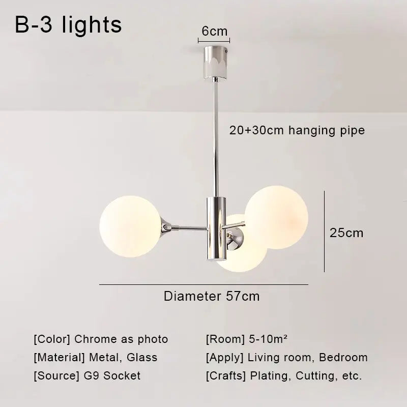 Decorbites™ Glas-Kugeln-LED-Deckenleuchter für modernes Wohnzimmer und Schlafzimmer