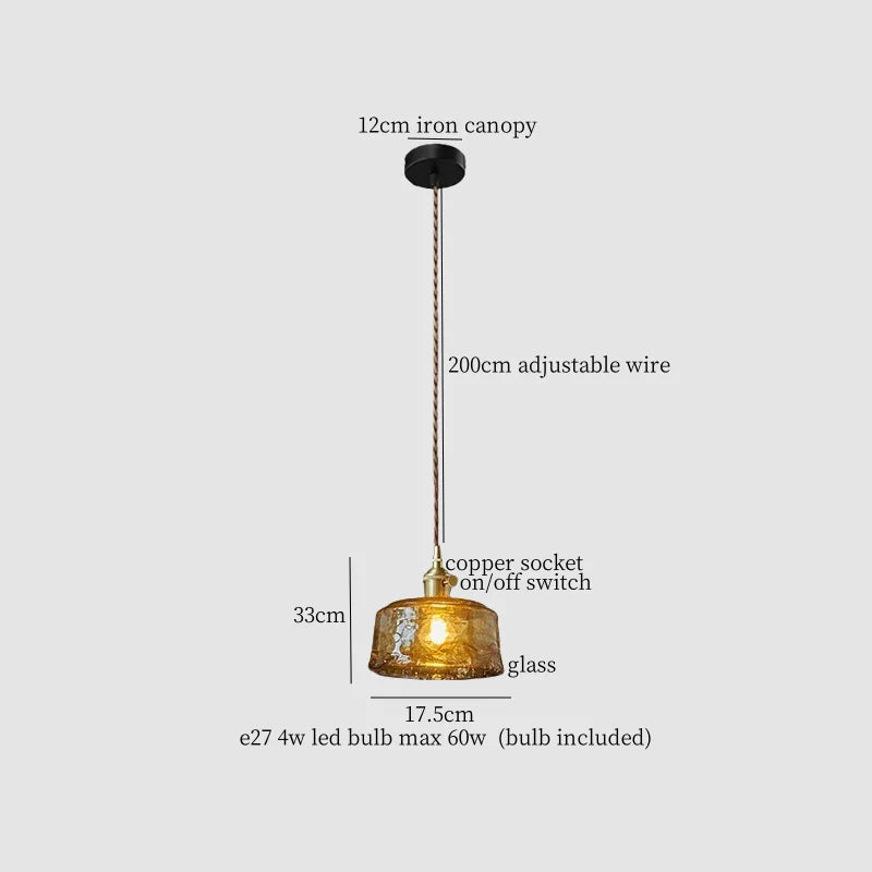 Decorbites™ LED Bernstein-Glas-Hängeleuchte – Amerikanischer Vintage-Stil für die Hausdekoration