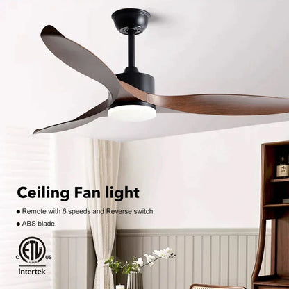 DecorBites™ 52" Pure Copper DC Ceiling Fan with Remote Control & LED Light