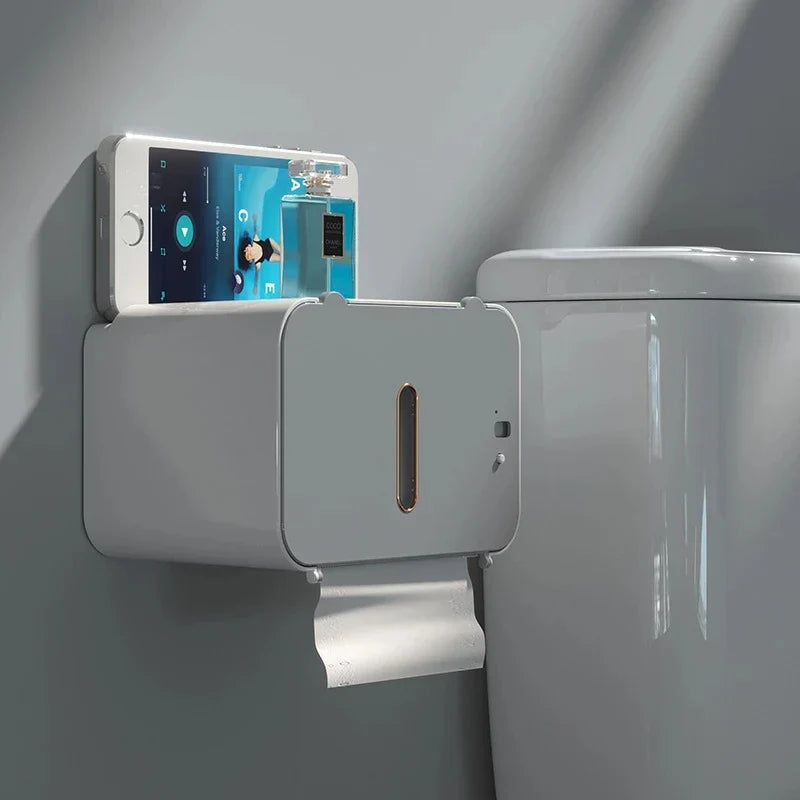 DecorBites™ Induction Toilet Paper Holder Shelf for Bathroom Accessories