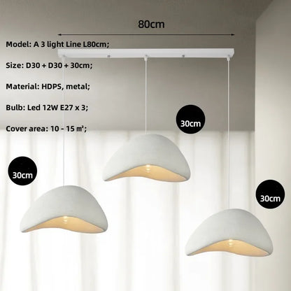 DecorBites™ LED Wabi Sabi Chandelier: Modern Minimalist Pendant Light for Home, Dining, Living Room