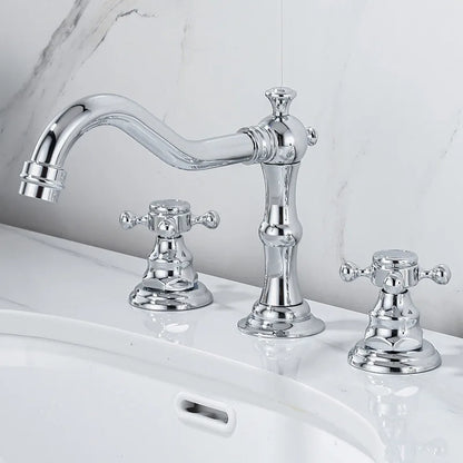 Antique Faucet Gold Bathroom Faucet  With Double Handle
