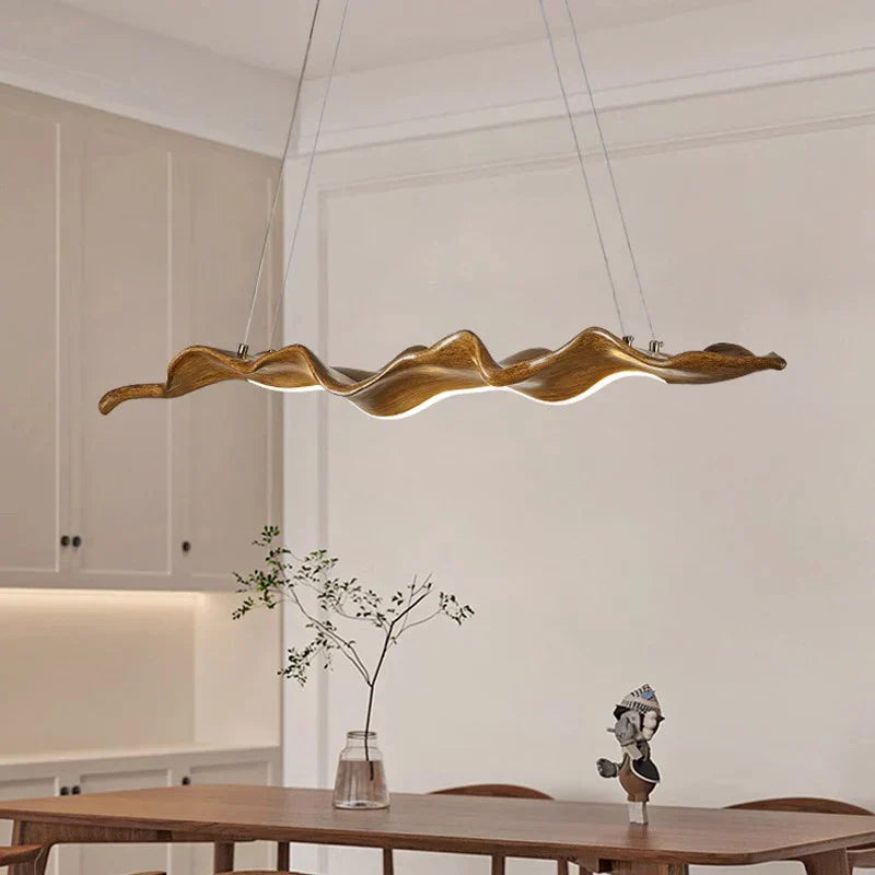 Decorbites™ Blatt-Hängeleuchte: Moderne Holz-Hängelampe für Küchen-, Ess- und Büro-Dekoration