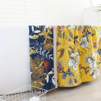 Decorbites™ Baumwolltuch - Boho-Blumenmuster - Saugfähig & Schnelltrocknend - Große Größe 80x160 cm