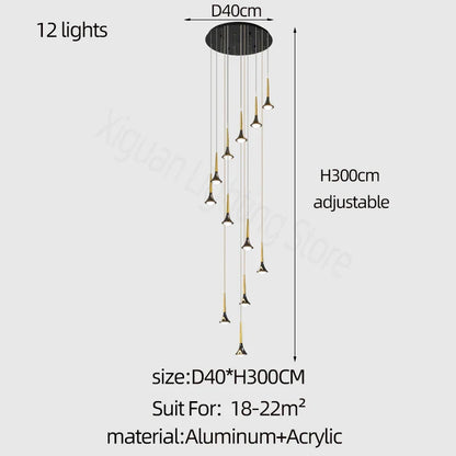 DecorBites™ Elegant Horn-Shaped Chandelier for Living Room and Bedroom