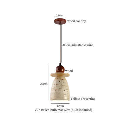 DecorBites™ LED Yellow Travertine Pendant Light Hanglampen for Kitchen Cafe Living Room