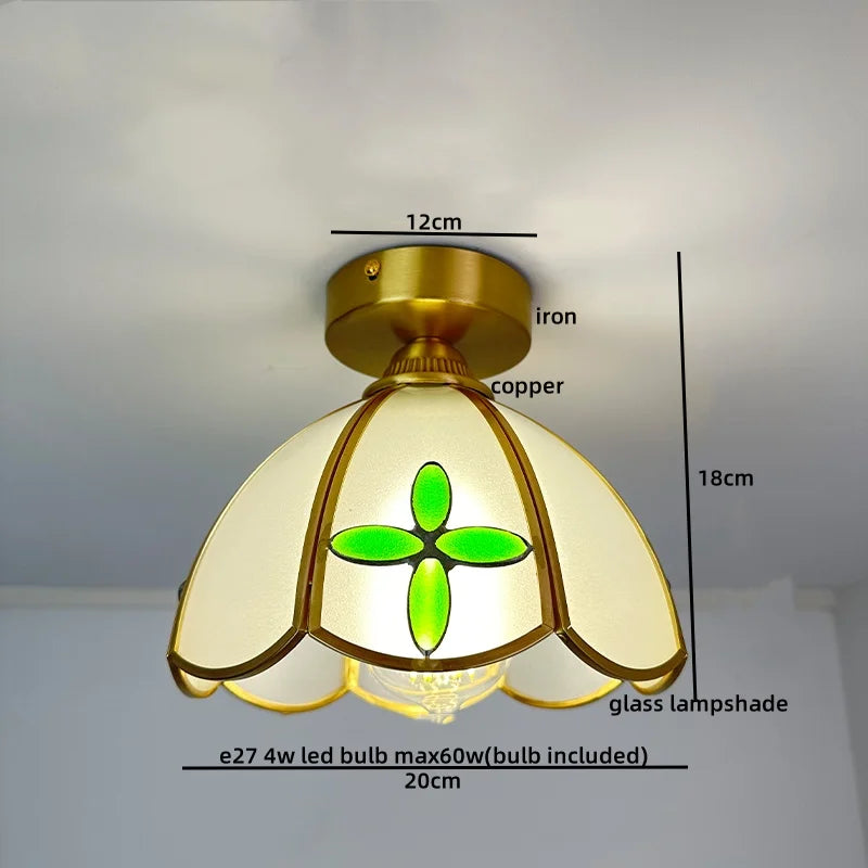 DecorBites™ Glass Copper LED Ceiling Light - Nordic Home Lighting Fixture