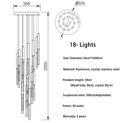 DecorBites™ Crystal LED Chandelier: Modern Nordic Minimalist Indoor Light Fixture for Living Room