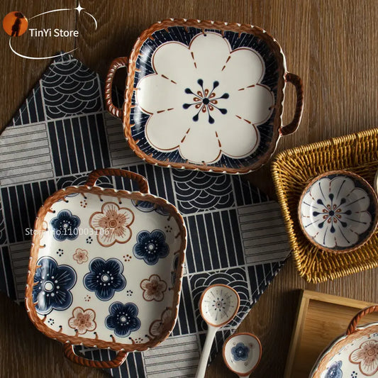 Decorbites™ Japanische Keramik-Backform mit Griff für Mikrowelle und Nudeln – 1 STK