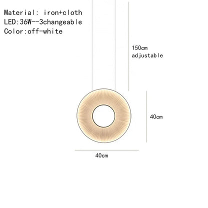 DecorBites™ Dix Iris Pendant Light Fabric Round Ring Aesthetics Art Decor Light