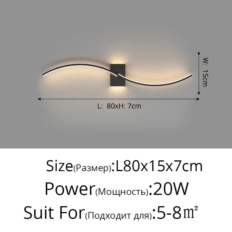 Decorbites™ LED Wandlampe: Modernes langes Line-Design für Wohnzimmer, Schlafzimmer, Flur, Innenbeleuchtung