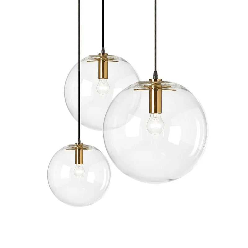 Nordic Clear Glass Globe Pendant Light