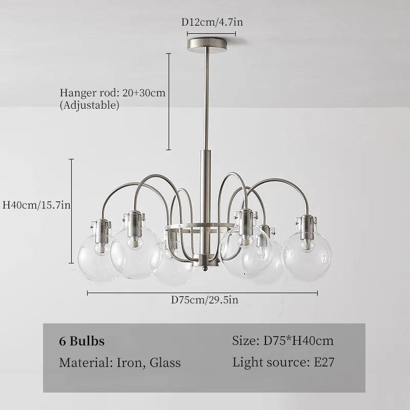 Decorbites™ Glas-LED-Kronleuchter: Retro-Bauhaus-Design für Wohnzimmer, Schlafzimmer, Küche oder Esstisch