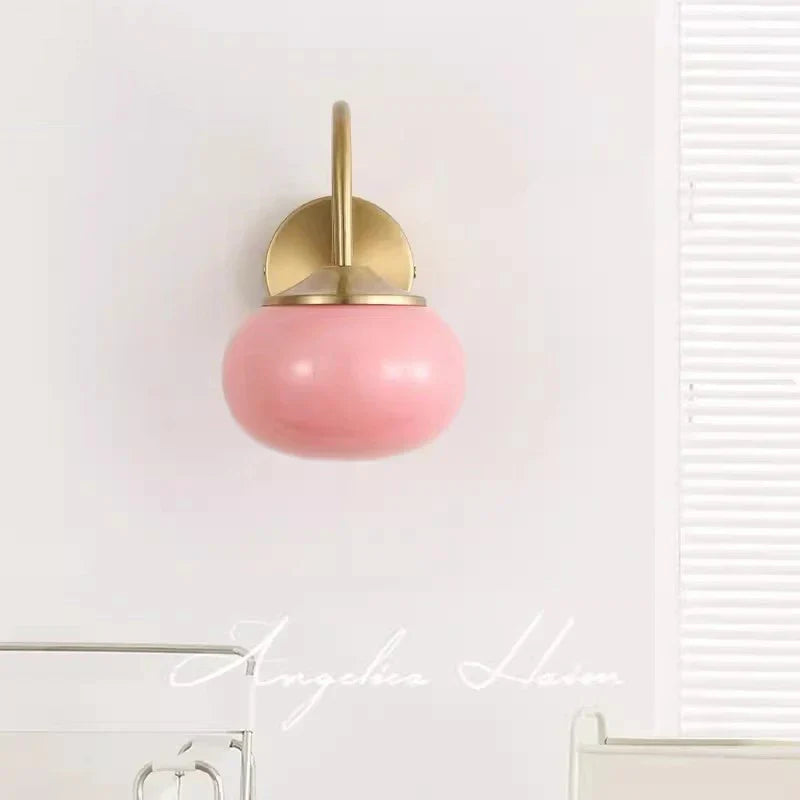 Decorbites™ Glasball-Wandleuchte: Moderne rosa- und weiße stilvolle Beleuchtung für das Wohnzimmer