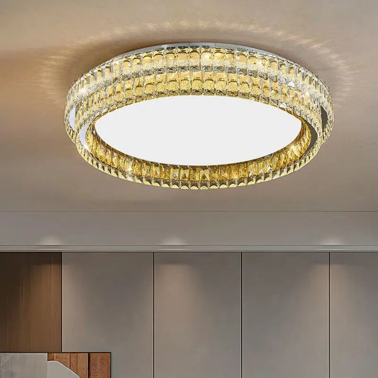 DecorBites™ Crystal Round LED Ceiling Light in Shiny Room Style