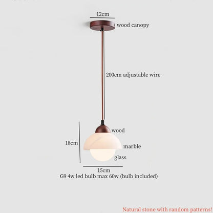 Decorbites™ Glas-Kugelleuchte LED-Hängeleuchte für Schlafzimmer Esszimmer Küche - Vintage Hängelampe