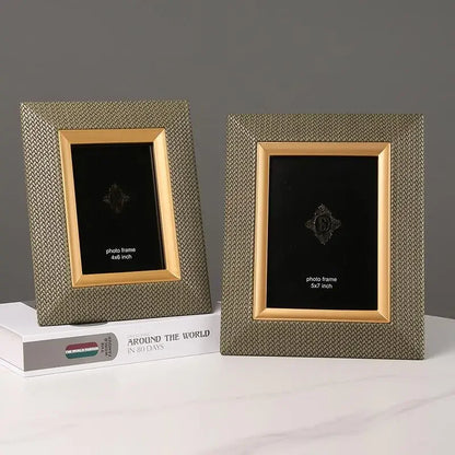 Decorbites™ Leder-Metall-Bildrahmen: Luxus-Dekoration für Büro, Arbeitszimmer und Schlafzimmer & Geschenk