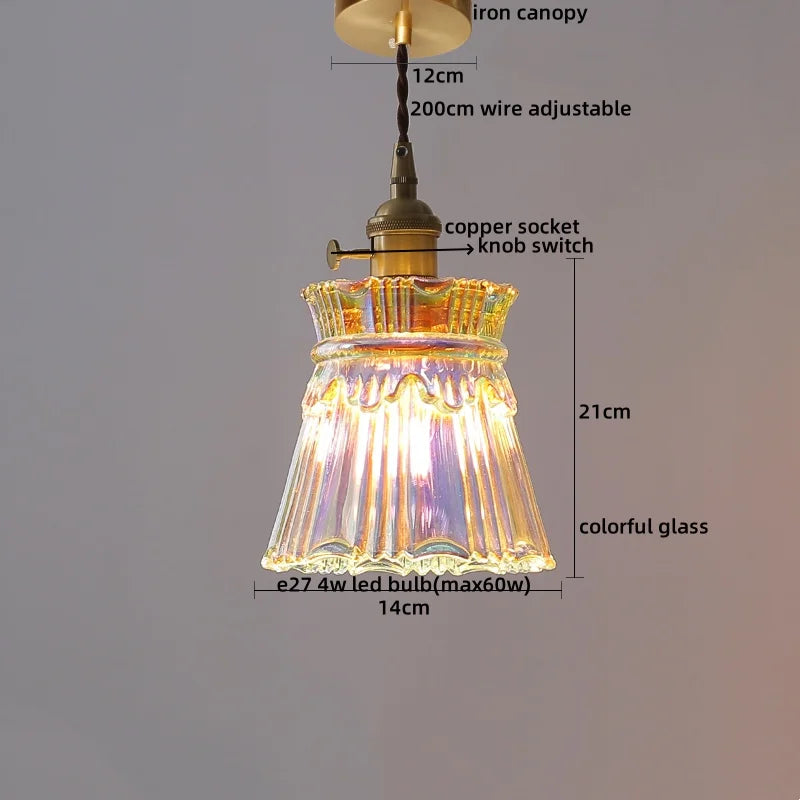 Decorbites™ Japanischer Stil LED-Hängeleuchte Kupferglas Hängelampe
