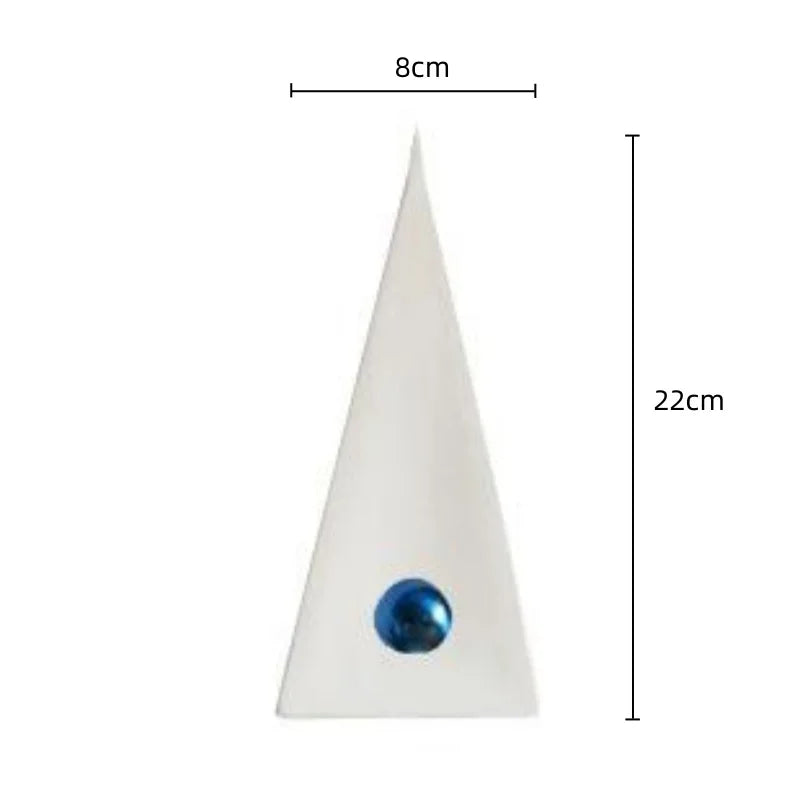 DecorBites™ Geometric Triangle Blue Ball Ornament: Abstract Decorative Figurine