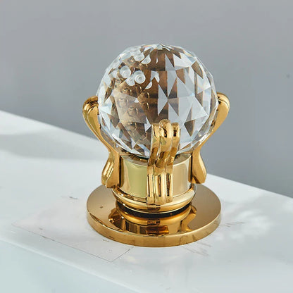 Decorbites™ Goldener Schwan-Kristall-Griff Badezimmer-Wasserhahn – Deckenmontierter Waschbecken-Mischbatterie