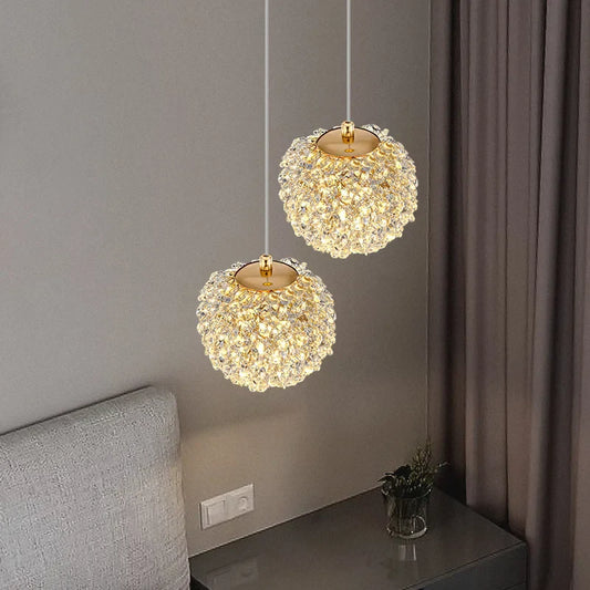 Decorbites™ Gold-Metall-Kristall-Hängeleuchte für Schlafzimmer Esszimmer Gang Korridor