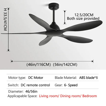 Decorbites™ 56-Zoll Deckenventilator: Modern, Fernbedienung, Kommerziell, Büro, Industrie, Lampenloser Elektroventilator