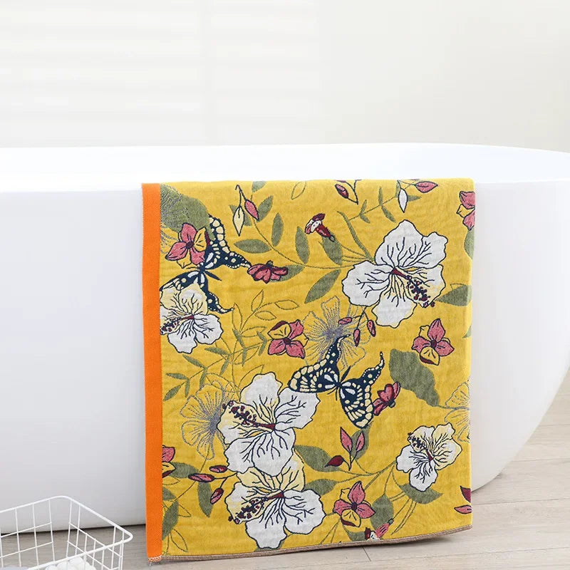Decorbites™ Baumwolltuch - Boho-Blumenmuster - Saugfähig & Schnelltrocknend - Große Größe 80x160 cm