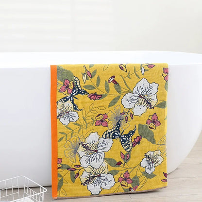 Decorbites™ Baumwolltuch - Boho-Blumenmuster - Saugfähig & Schnelltrocknend - Große Größe 80x160 cm