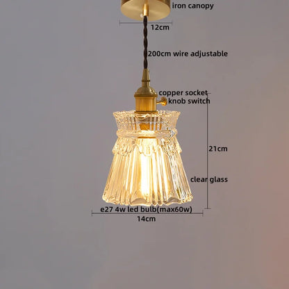 Decorbites™ Japanischer Stil LED-Hängeleuchte Kupferglas Hängelampe
