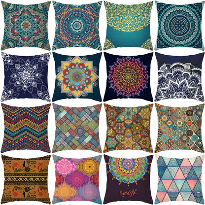 DecorBites™ Geometric Square Pillowcase Ethnic Retro Sofa Pillow Cover 45x45cm Home Decor