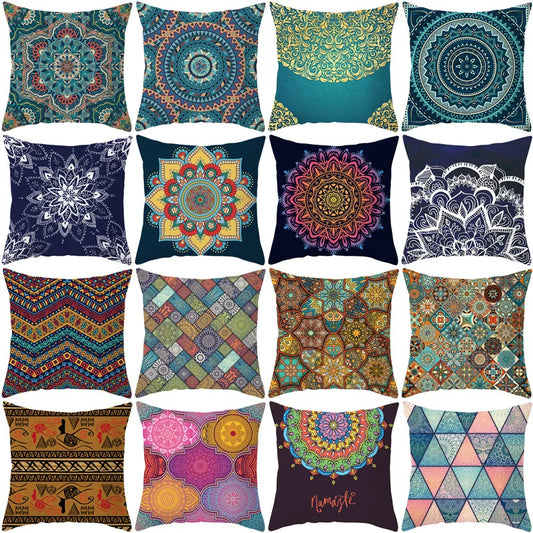 Decorbites™ Geometrisches Quadratisches Kissenbezug Ethnisch Retro Sofa Kissenbezug 45x45 cm Wohnraumausstattung