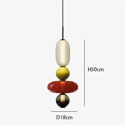 Italian Candy Glass Pendant Light in Black or White