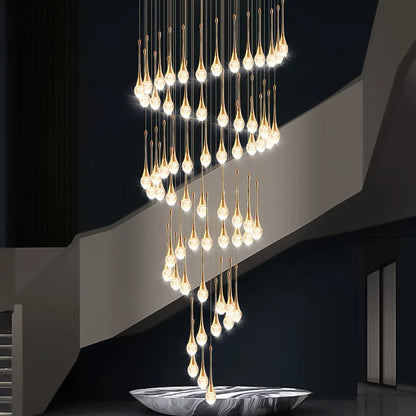 DecorBites™ Crystal LED Staircase Chandelier - Luxe Lighting for Hotel, Living Room, & Lobby