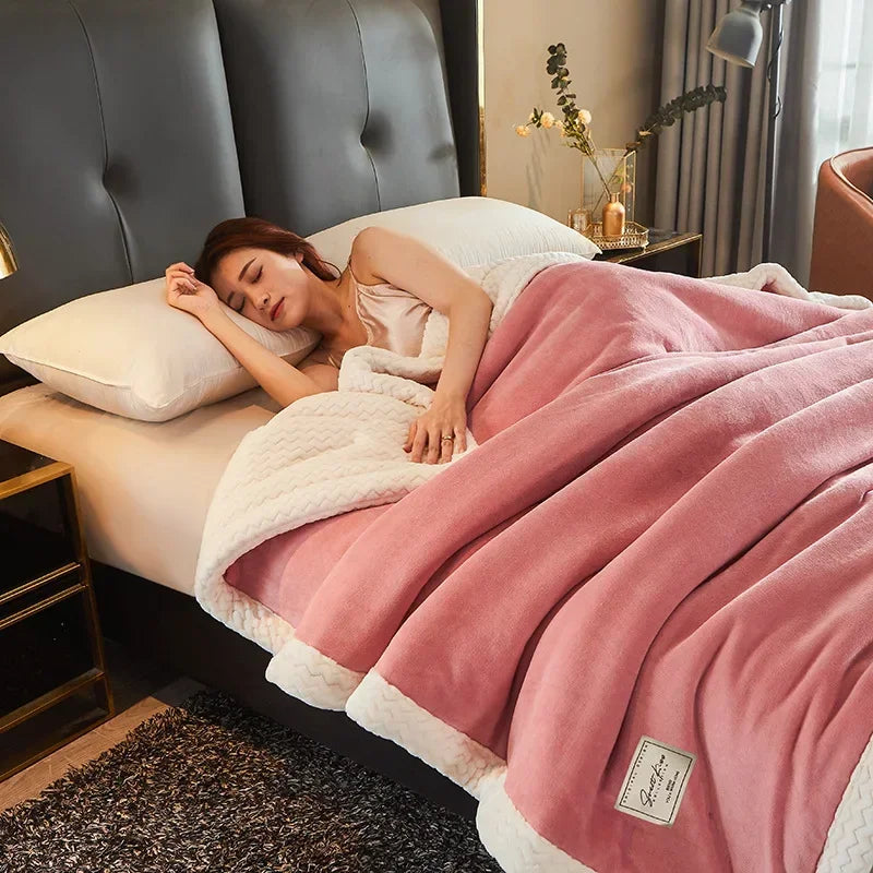 Decorbites™ Gemütliche Winter-Fleece-Decke | Queen-Größe Weiche & Warme Daunensteppdecke