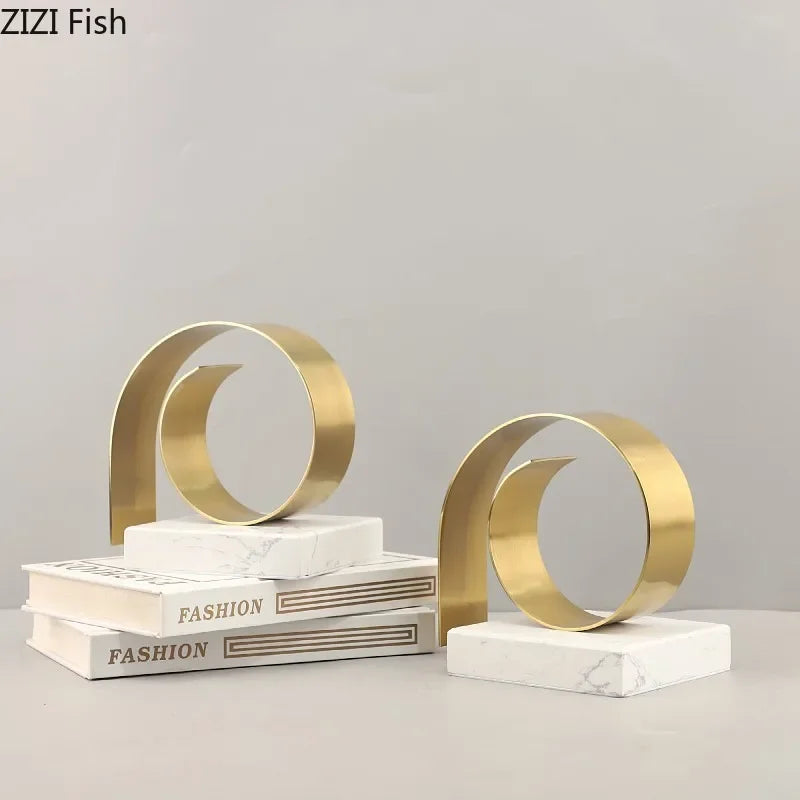 Gold Marble Bookend Set