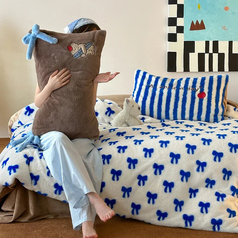 Embroidered Velvet Duvet Set