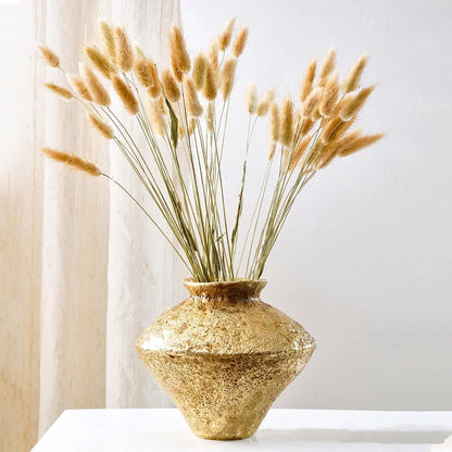 Decorbites™ Goldene Vase Harz-Handwerk Blumenarrangement Heimdekoration Bouquet-Akzent