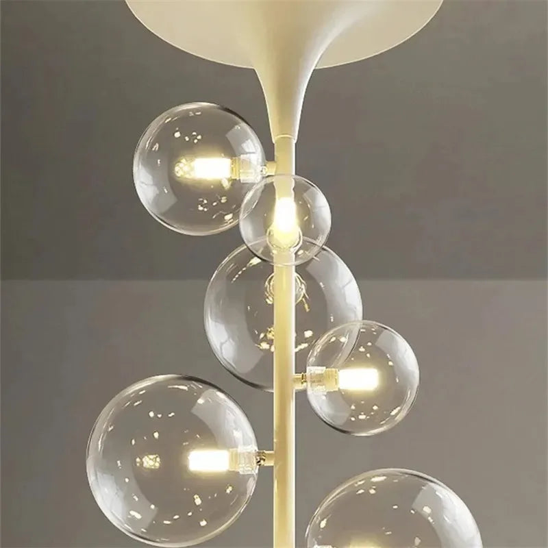 Clear Glass Bubble Chandelier 10-Head Design