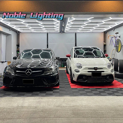 DecorBites™ Geometric LED Lights for Exhibition Car Detailing Garage Workshop - Polygonal Snowflake Theme