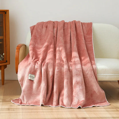 DecorBites™ Double-Layer Warm Blanket: Flannel & Lamb Wool Sofa Blanket